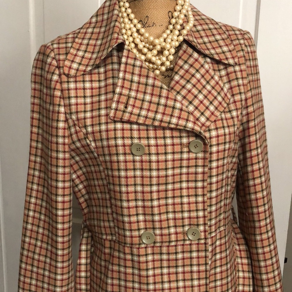 NICOLE MILLER • Beautiful Plaid Double-Breasted Trench Coat - Picture 9 of 16